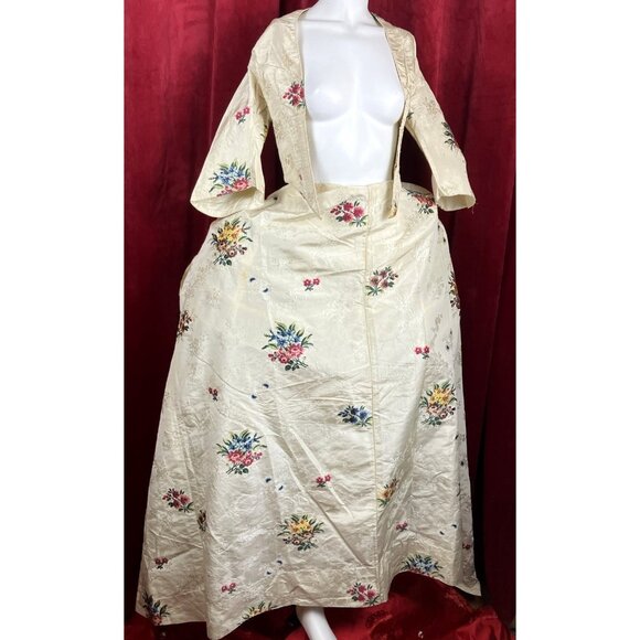 Dresses & Skirts - Rare 18Th C 1760s Bodice + Skirt Fragment Fabric Material Panel Rocoo Restyled